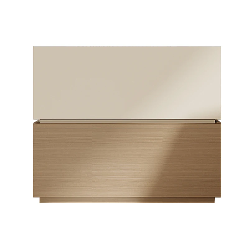

Solid wood bedside table simple modern new building block storage cabinet light luxury high-end bedroom cream wind