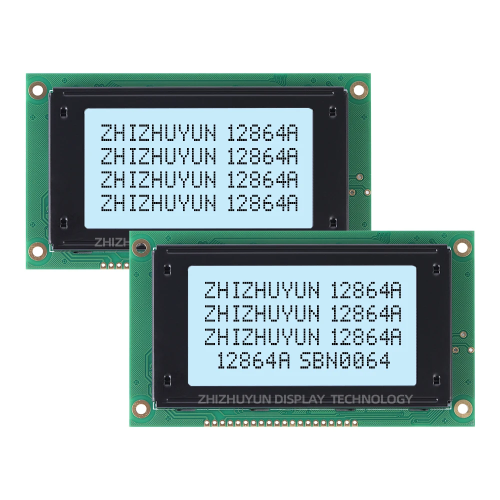 Módulo de Display LCD com Luz de Fundo, Filme STN Cinzento, Carta Azul, Porta Paralela, 5V, 128x64 Pontos, NT7108C, 12864A