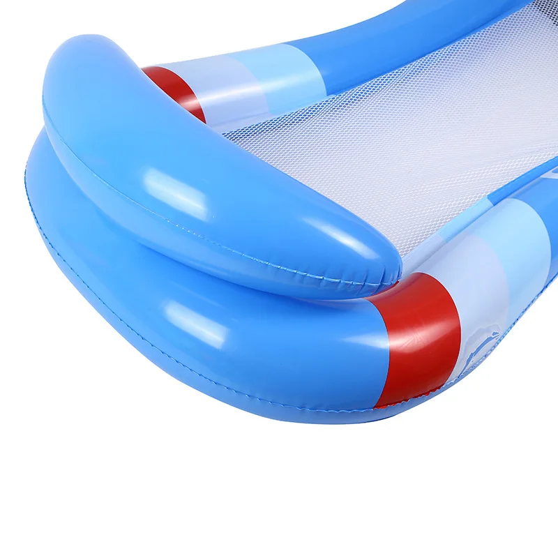 Water Inflatable Floating Bed Floating Row Water Mesh Pocket Inflatable Recliner Widened and Thickened Double Backrest Recliner