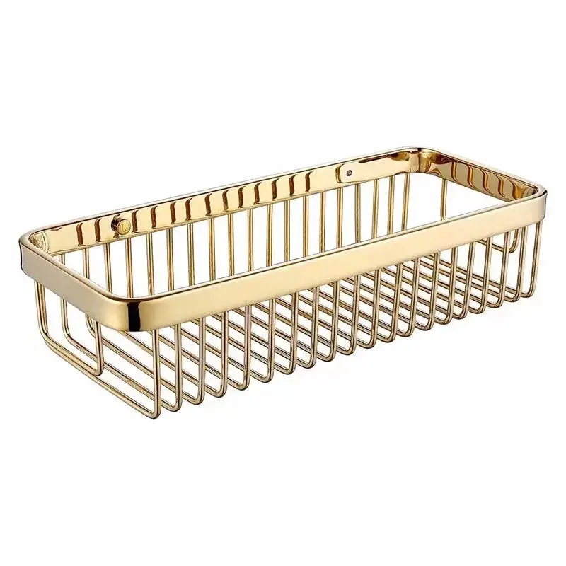 Bathroom Full Copper Gold Mesh Basket Shelf Toilet Corner Mesh Basket Double Layer Shelf