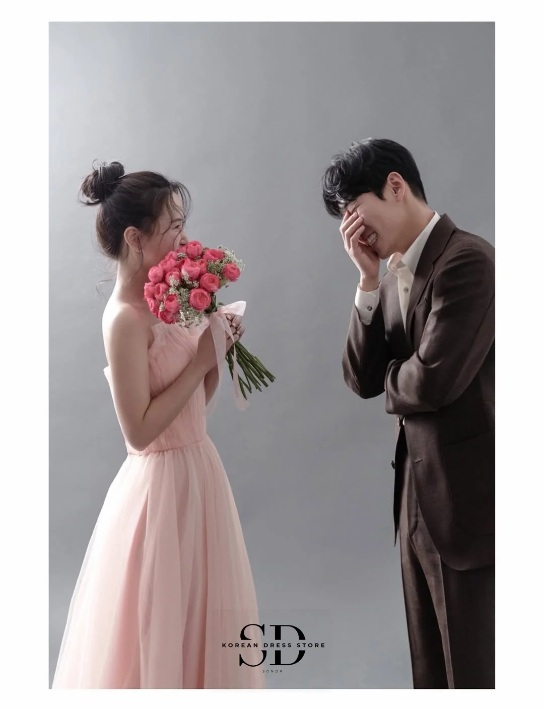 Sondr Light Pink Korean Wedding Dresses Tulle Strapless Elegant Reception Dresses Customized Evening Party Dresses for Wedding