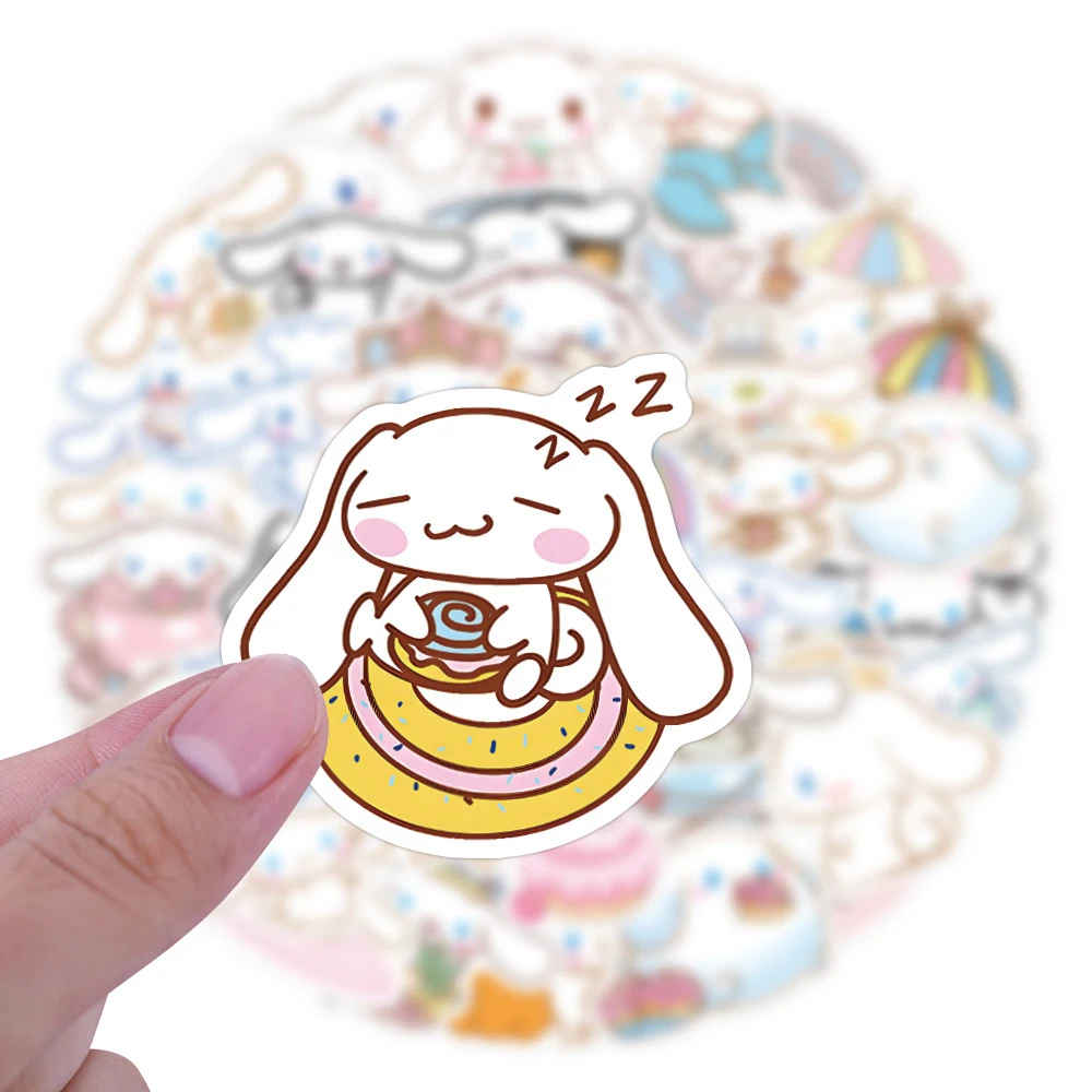 10/30/60pcs Kawaii Cinnamoroll Dog Stickers Cute Sanrio Graffiti Decals Phone Notebook Water Bottle Funny Kids Sticker Toy Gift