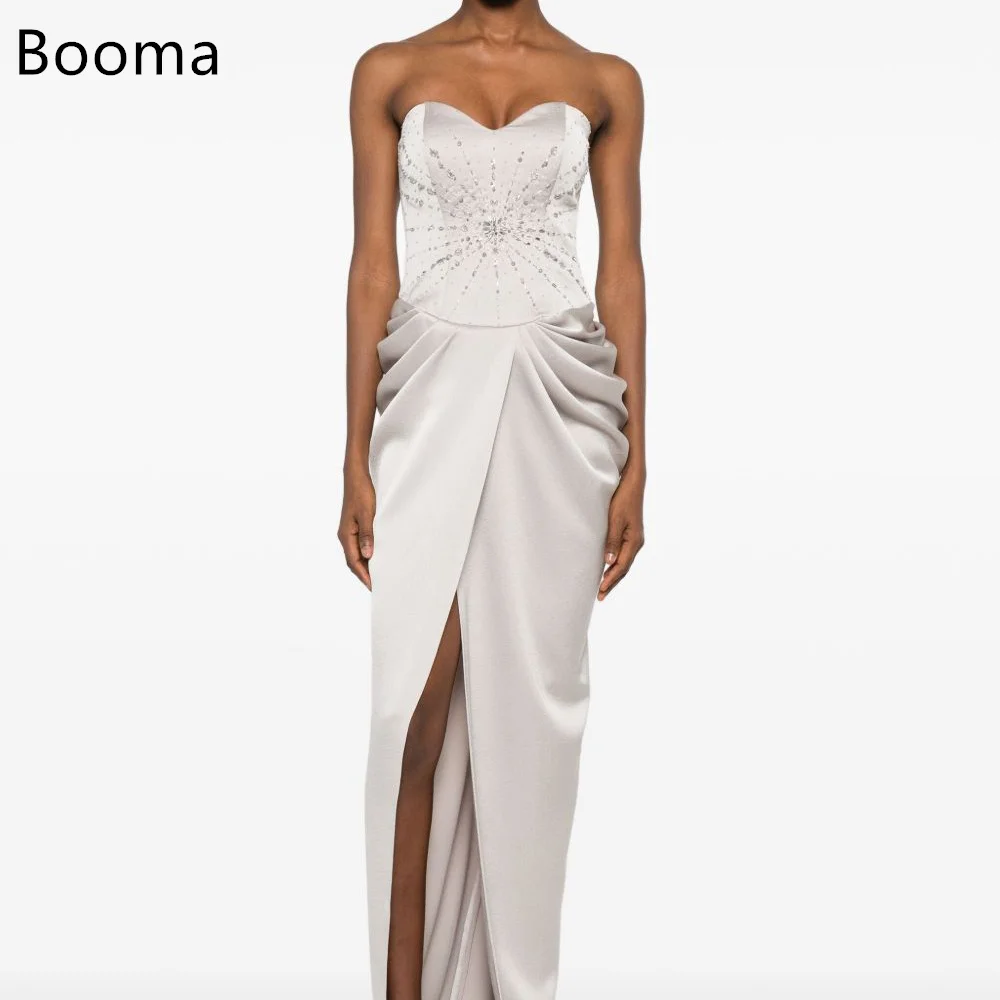 

Booma Mermaid Long Simple Crystal Strapless Satin Evening Dresses Formal Dresses for Women Prom Gowns Custom Made 2025