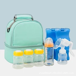 Mochila térmica para pañales de mamá, bolsa de almacenamiento de alimentos de leche para bebé, calentador con botella de alimentación, Mantiene las bebidas frescas, mochila de viaje