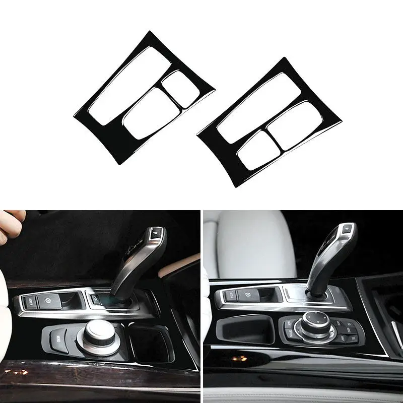Piano Black Car Interior Center Control Gear Shift Panel Frame Cover Trim For BMW X5 E70 X6 E71 2008-2013 Soft PVC Plastic