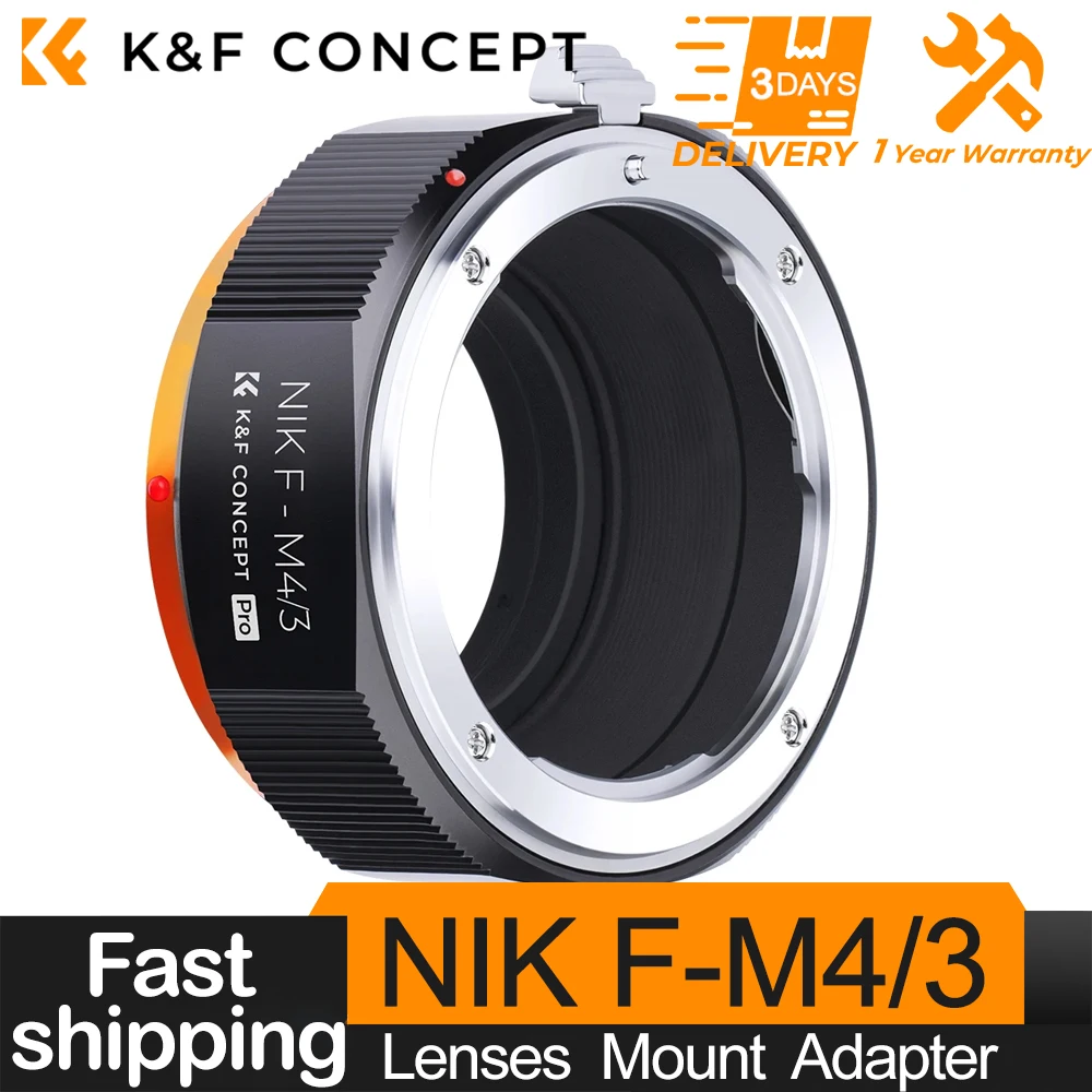 

K&F Concept NIK-M4/3 Lens Adapter for Nikon AI F Mount Lens to Micro Four Thirds MFT M4/3 for Matting Varnish for Olympus Camera