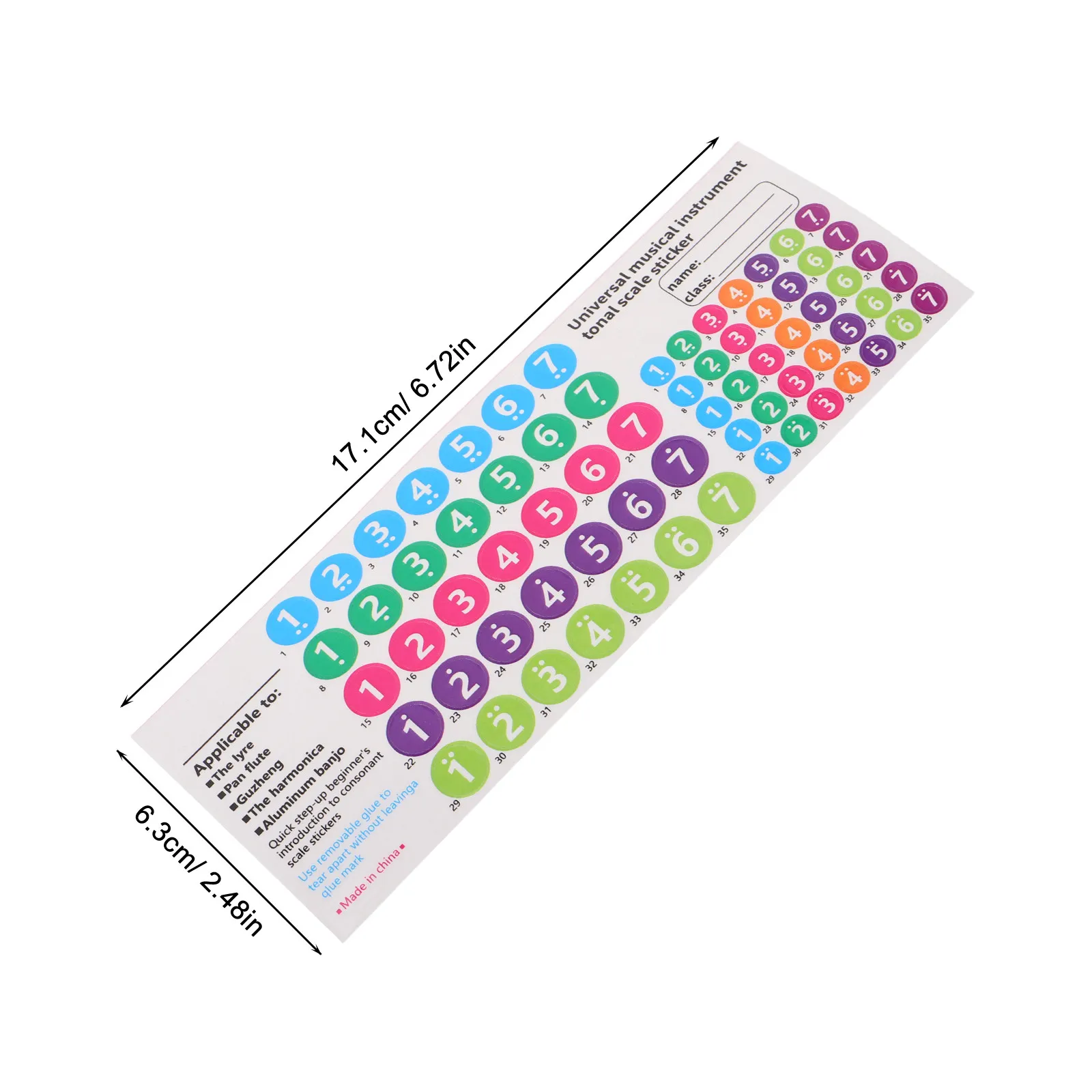 5Pcs Pan Flute Note Stickers Adhesive Music Labels for 18 and 16 Tube Pan Pipes Easy Learning Beginner Practice Teaching Note