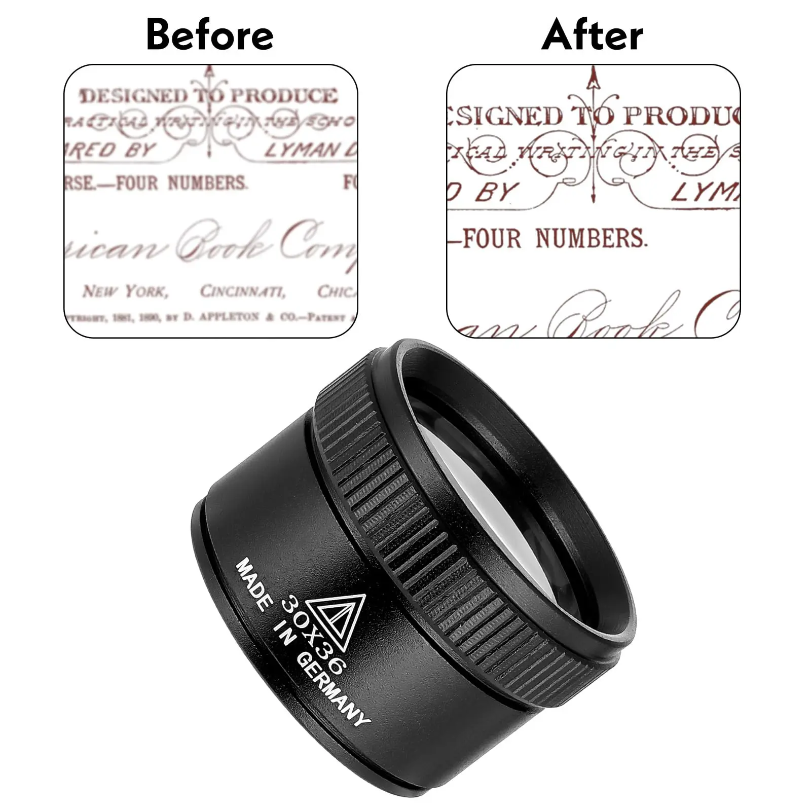 30X Metal Magnifier K9 Optical Lens Monocle Magnifying Glass For Jewelry Identification Watch Repair Coin Stamps Luope Magnifier