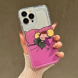 Retro Cartoon Money Girl Air Cushion TPU Case For iPhone 17 16 15 14 13 Pro Max 13 12 11 Pro X XR XS MAX 7 8 Plus 17 Air Cover