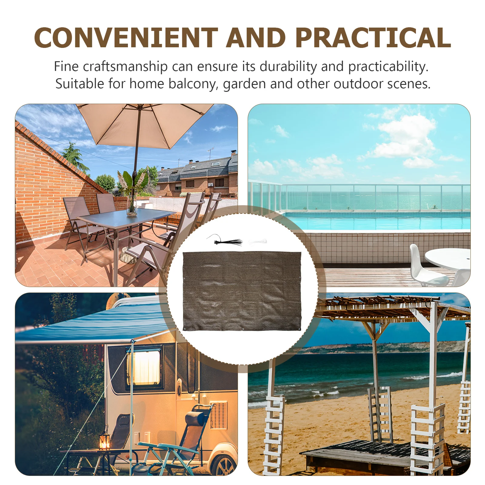 

HDPE Shade Cloth Garden Outdoor Pool Cover Sun Shades breathable mesh lower temperature balcony courtyard wooden deck