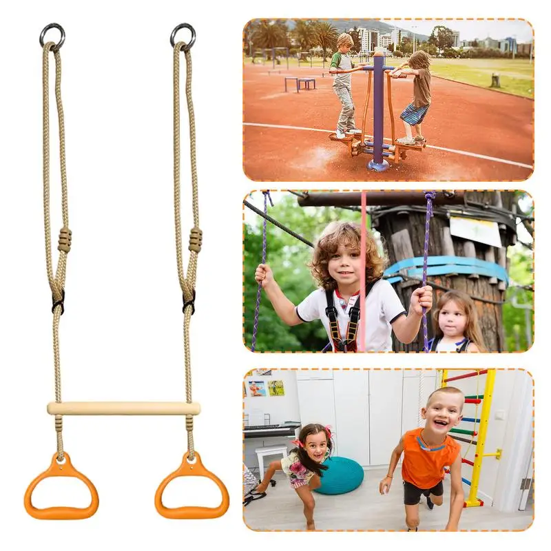 Trapézio Altalena Attrezzatura da palestra Anelli Bar Sensiale regolabile Gioco ergonomico stabile per bambini Adulti Bambini Parco giochi nel cortile