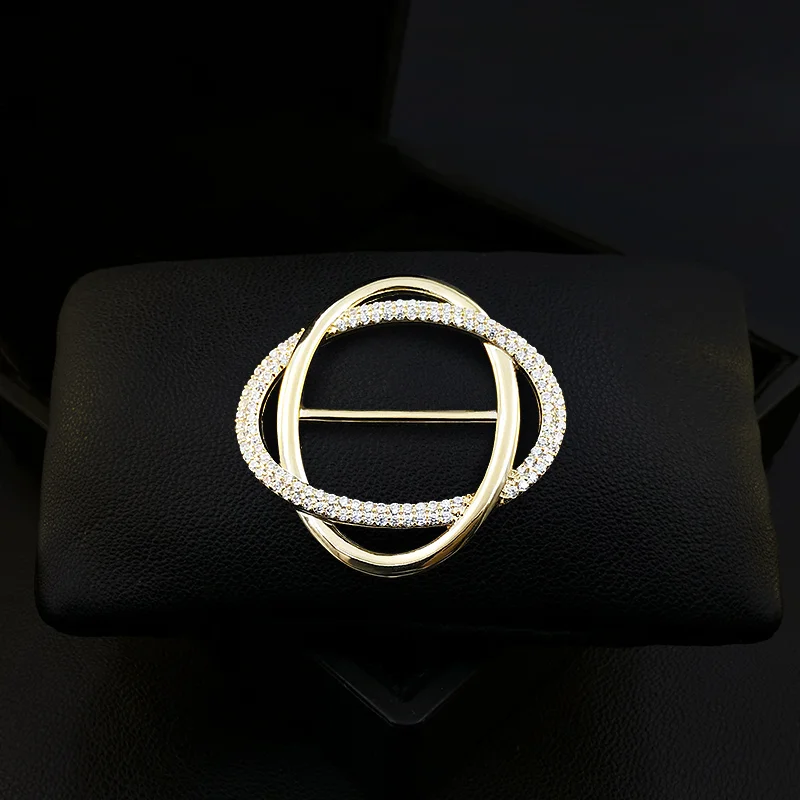 1762 Multi-Functional Golden High-End Scarf Buckle Accessories Fixed Clothes Corner Buckle Simple All-Match Rhinestone Jewelry