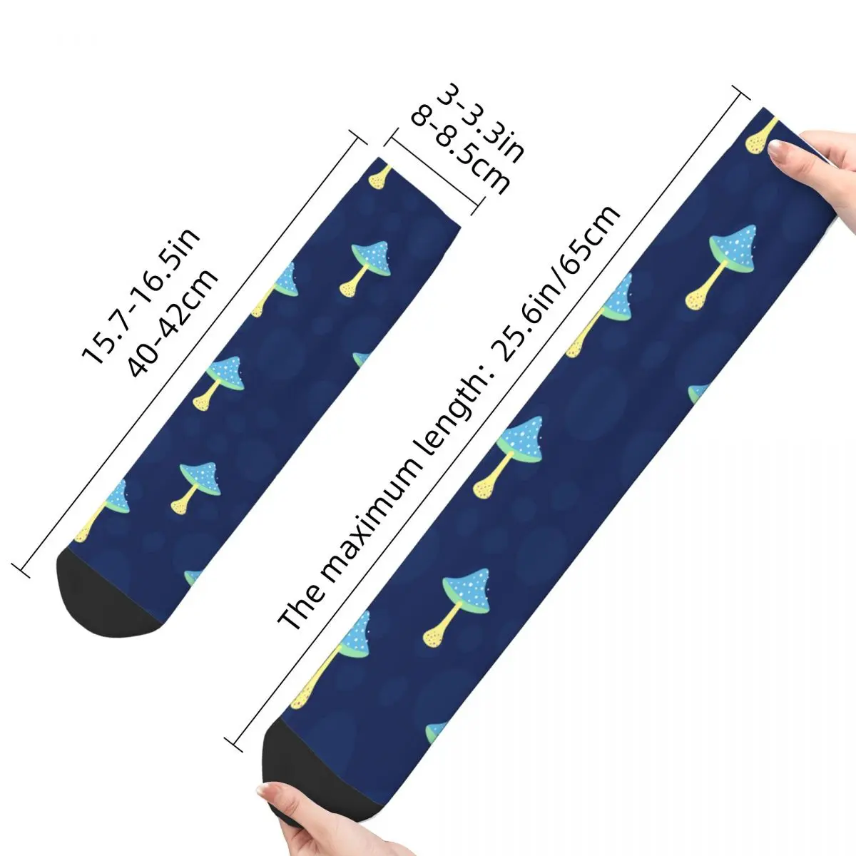 Blue And Pots Mushroom Tasty Food Socks Male Mens Women Winter Stockings Polyester