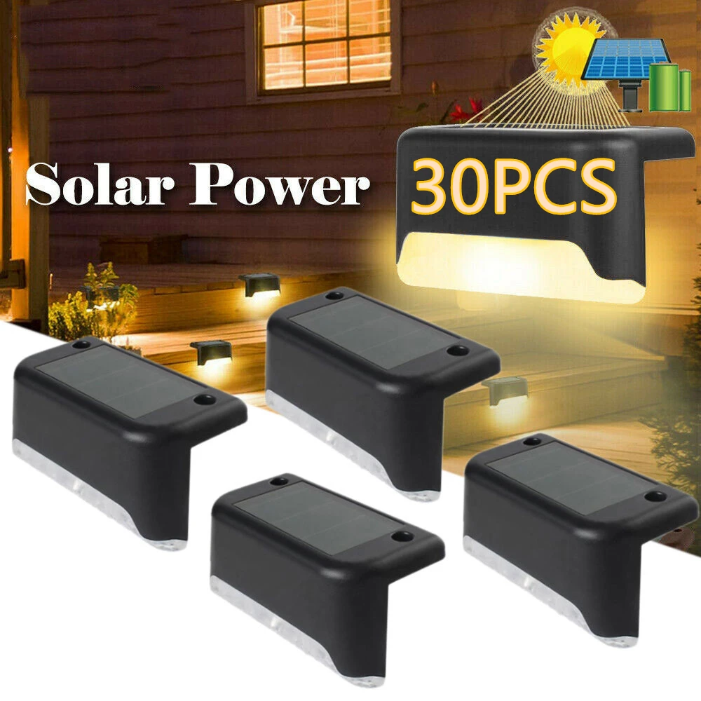 Solar Fence Lights Outdoor Garden Lights Waterproof LED Solar Lamp Step Lights Garden Decor Stair Fence Lamp RGB Solar Lights