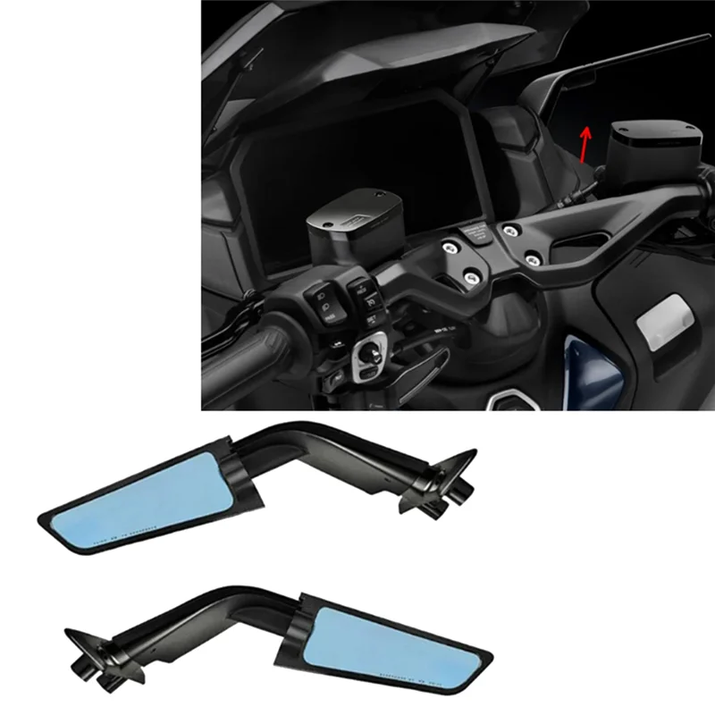 

AUTO Motorcycle Rearview Mirrors Wind Wing Rear View Mirrors Adjustable Rotating Side Mirrors For Yamaha TMAX 560 2023