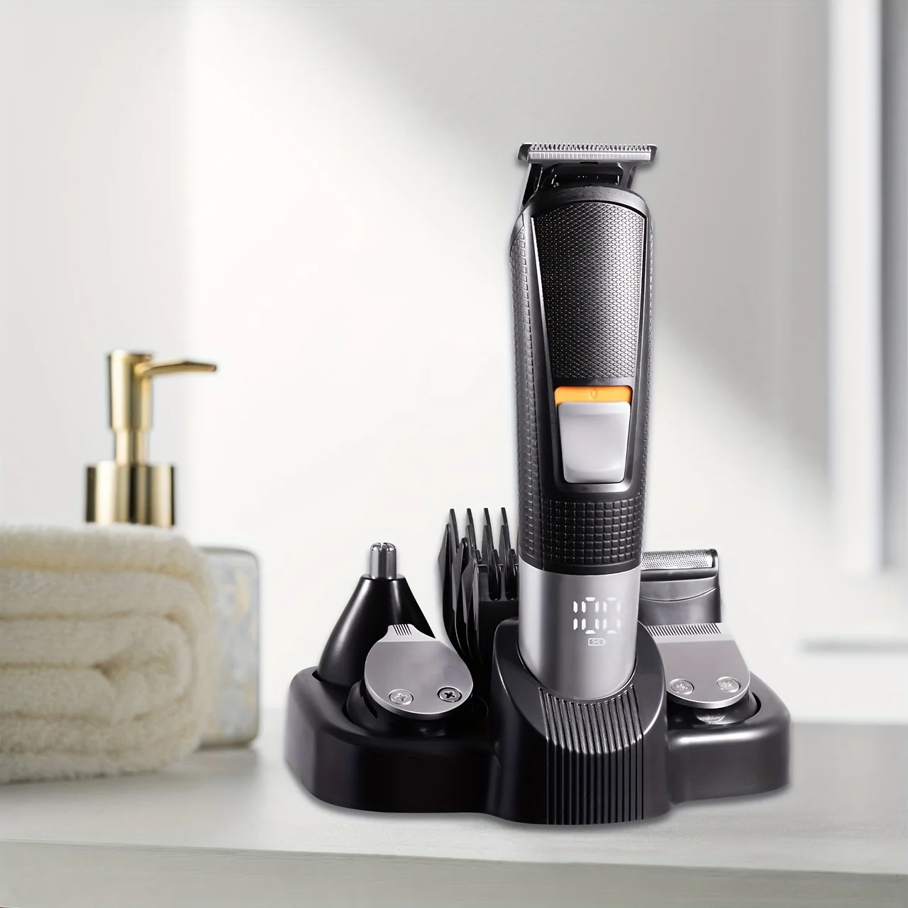 5 in 1 Electric Hair Clipper for Men Cordless Rechargeable Hair Trimmer Nose Beard Trimmer Detail Carving Grooming Kit Home Use