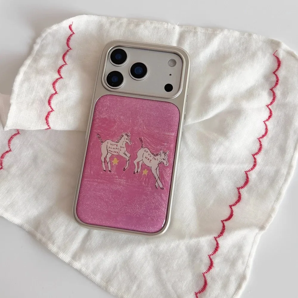 Luxus-Pink-Lucky-Pony-Star-Handyhülle für iPhone 17 17e 16e 16 15 14 13 12 11 Air Pro Max XXR 87 Plus Galvanisiert mit Tropfkleber – Detail 1