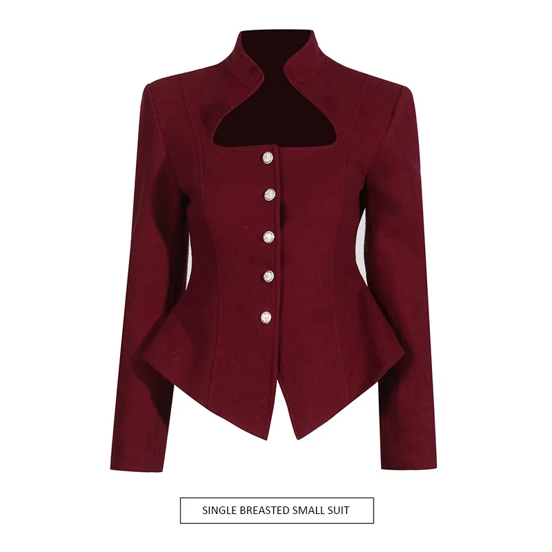 

Женский костюм во французском стиле ретро, новый 3D полый дизайн, короткий элитный модный костюм с нерегулярной талией, верхняя одежда TRAF, БЛЕЗЕР, офисная одежда