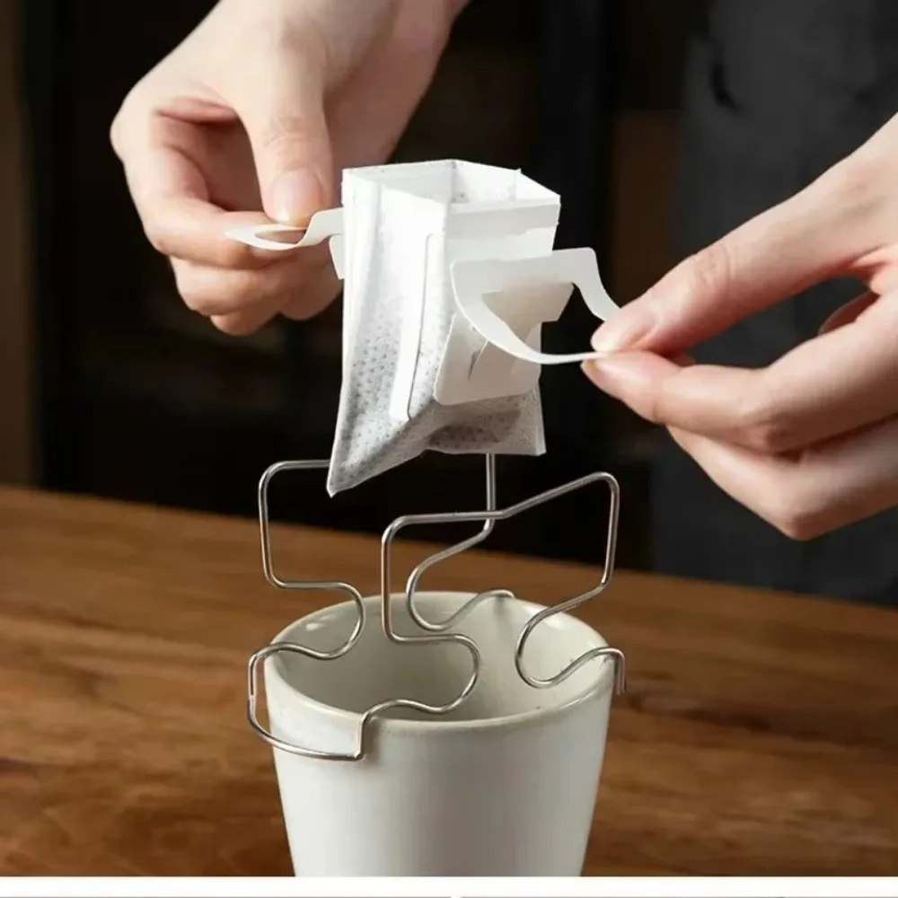 Portable Coffee Filter Paper Holder Stainless Steel Lightweight Coffee Cup Dripper Baskets Reusable Drip Coffee Bags Holder