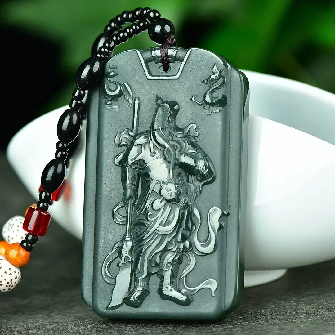 Jade vert Guan Gong pendentif, collier de gaz positif, mâle dominateur, personnalisé, cadeau d'anniversaire, plusieurs styles