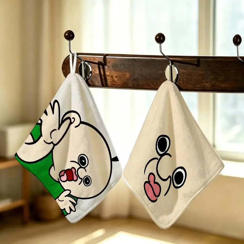 Funny Bbangbbangs Diary Cartoon Polyester Cotton Daily Towel Hanging Kitchen Hand Wiping Cloth Durable for Whole House Use