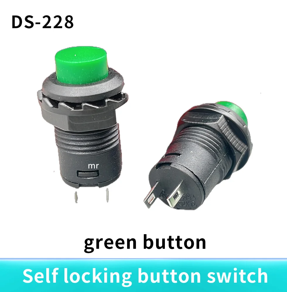 1Pcs Self locking button DS-228 DS228 12mm  Lock Latching OFF- ON Push Button Switch maintained pushbutton switches
