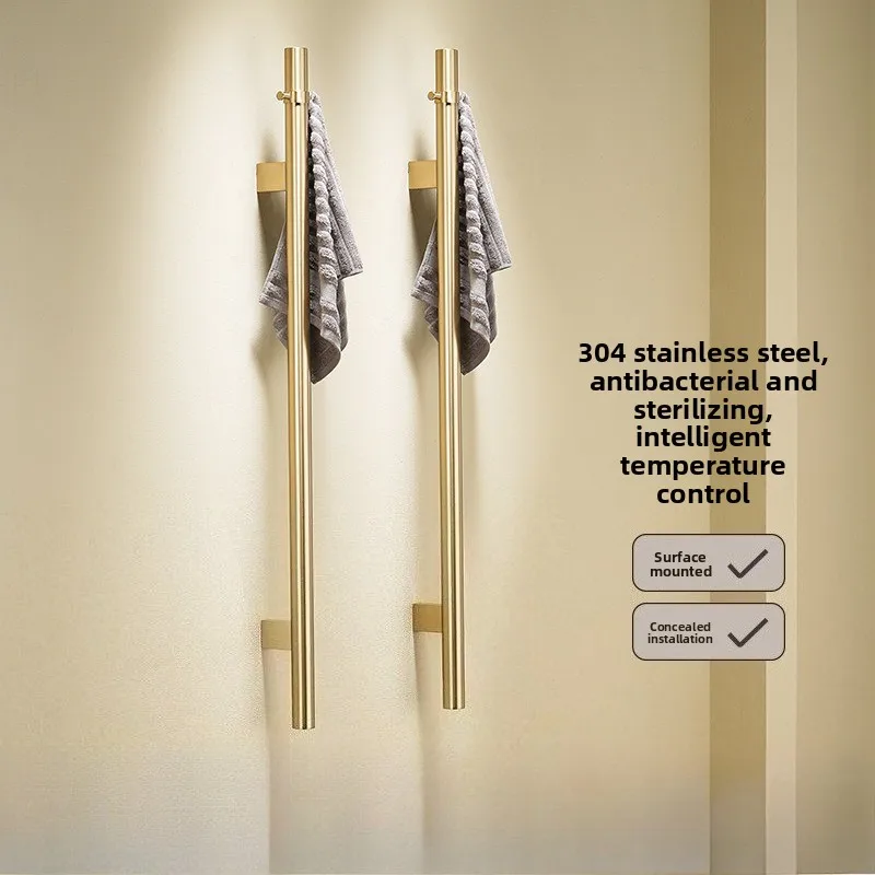 

304 Stainless Steel Electric Heated Towel Rail Bathroom Warm Towel Rack Wall Mounted Drying Shelf