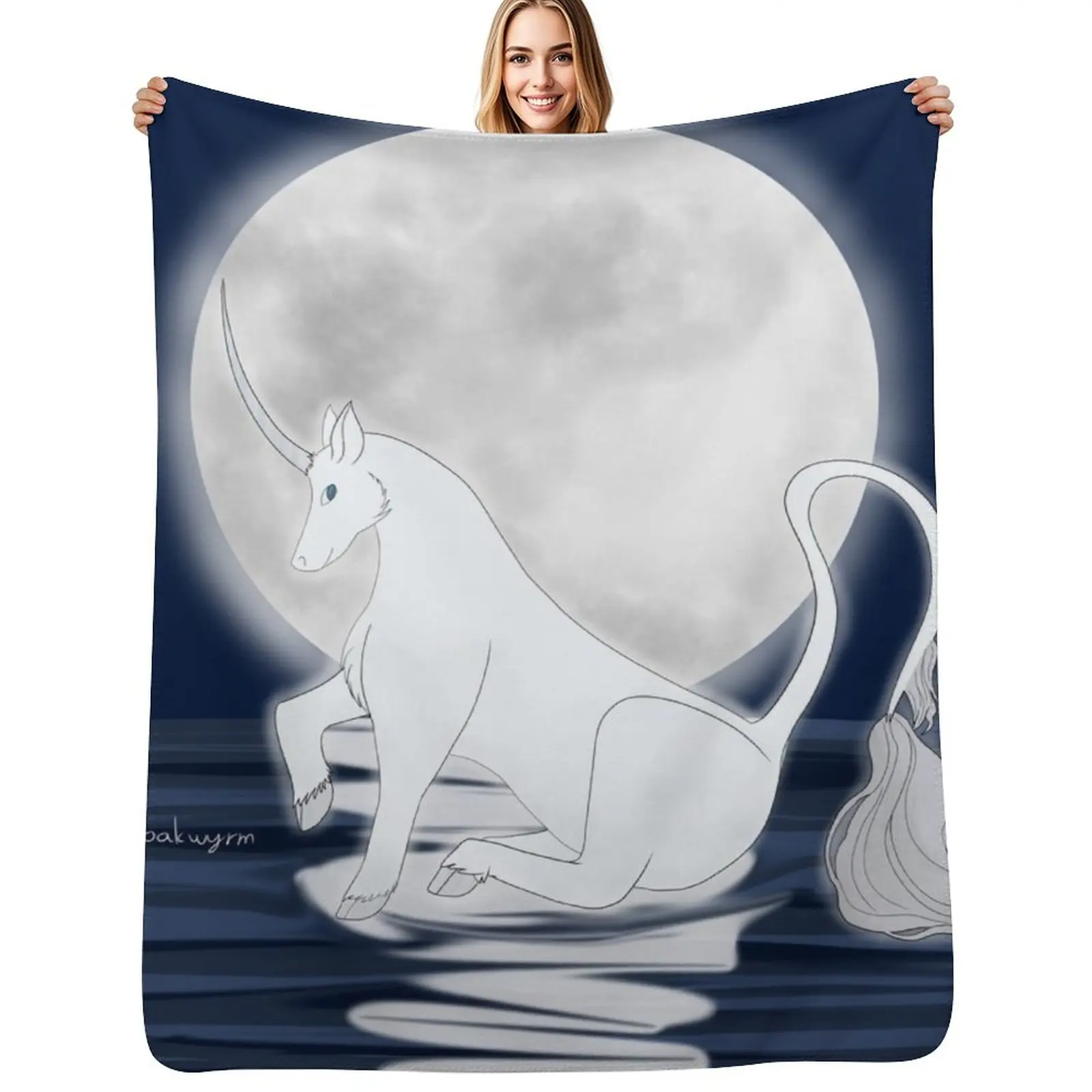 M?ngata Unicorn Throw Blanket Durable Warm Blanket for Daily Home Use