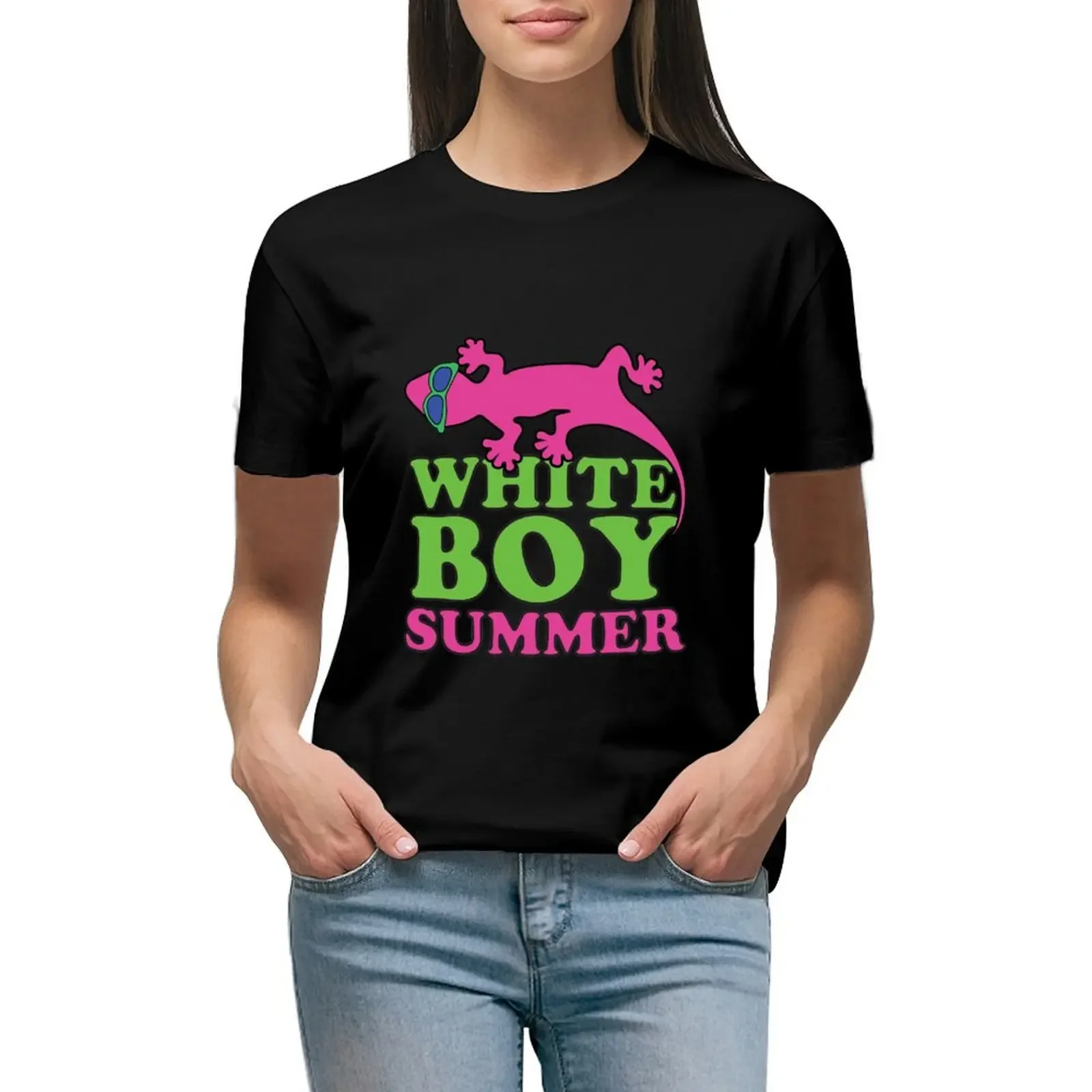 

white boy summer salamander t hanks chet meme vintage logo salamander T-Shirt oversized graphics western t-shirt dress for Women