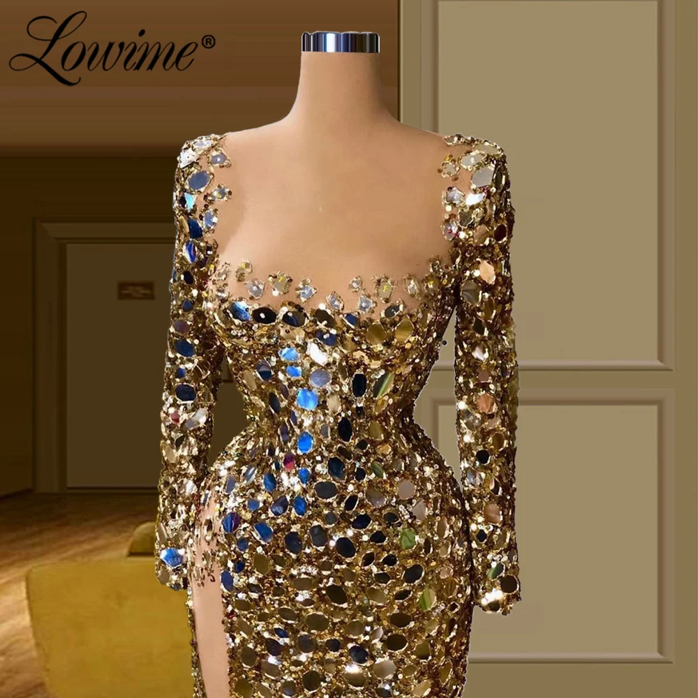 Dubai Long Elegant Party Dress Long Sleeves Mermaid Formal Evening Dresses 2022 Plus Size Customize Prom Gowns Robe De Soiree