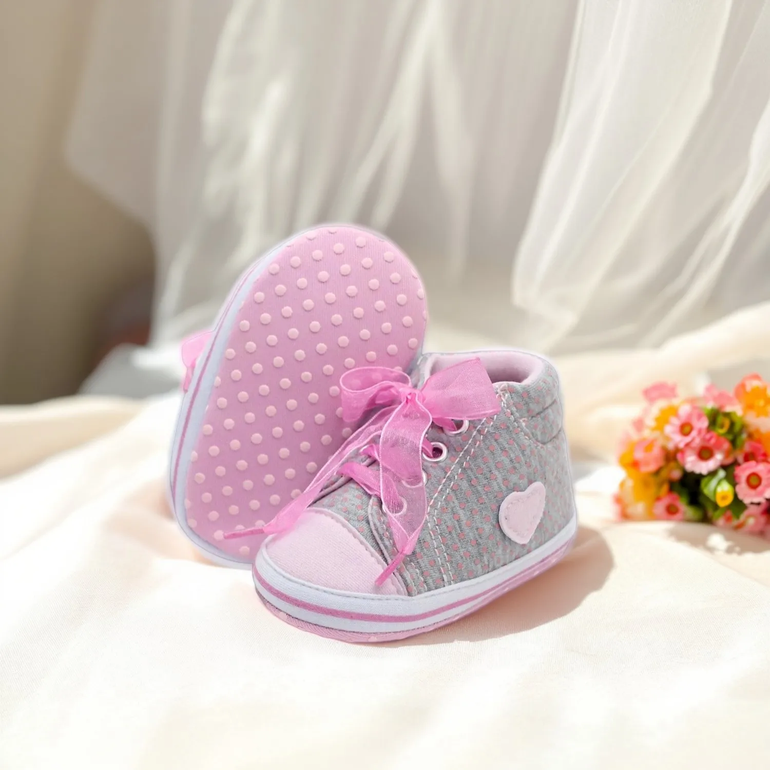 الربيع والخريف حذاء طفل أحذية قماشية أنيقة 0-6-12-18 أشهر خطوة الطفل أحذية لينة أسفل مريحة المضادة للانزلاق الدافئة