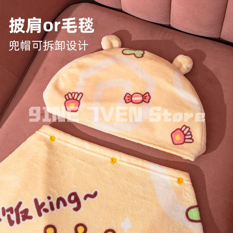 New Kawaii Anime Bubu And Dudu Panda Plush Pajamas Y2k Cute Multi Functional Lazy Sleepwear Shawl Blanket Women Pj Cloak Blanket