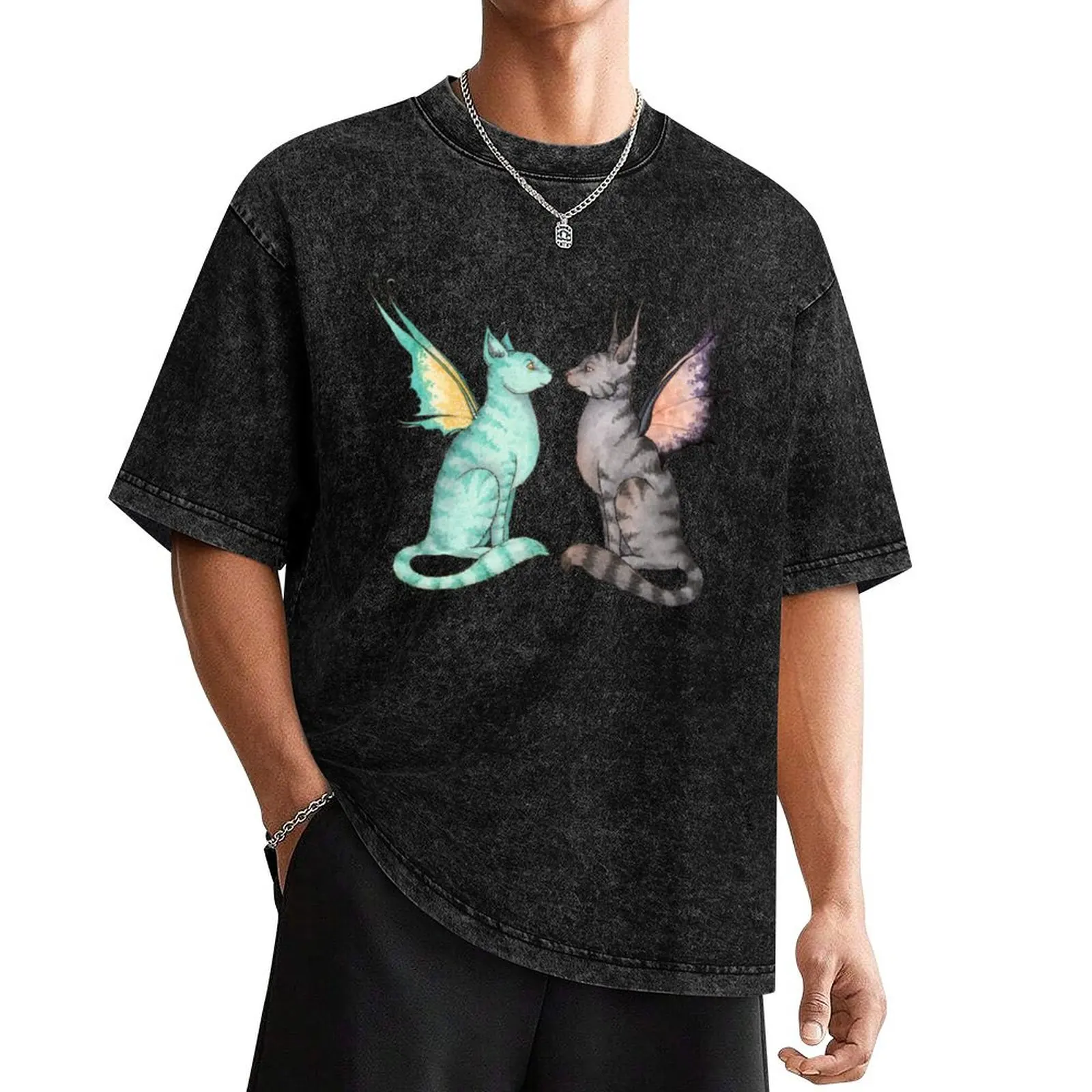 

Fairy Cats T-Shirt korean fashion tops man t shirt plain white t shirts men