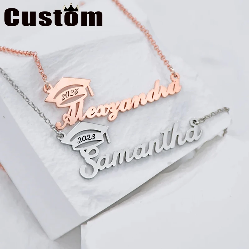 

2023 New in Necklace School Graduation Gift Class Name Necklace Custom Necklaces Personalized Jewelry For Women Student Gifts