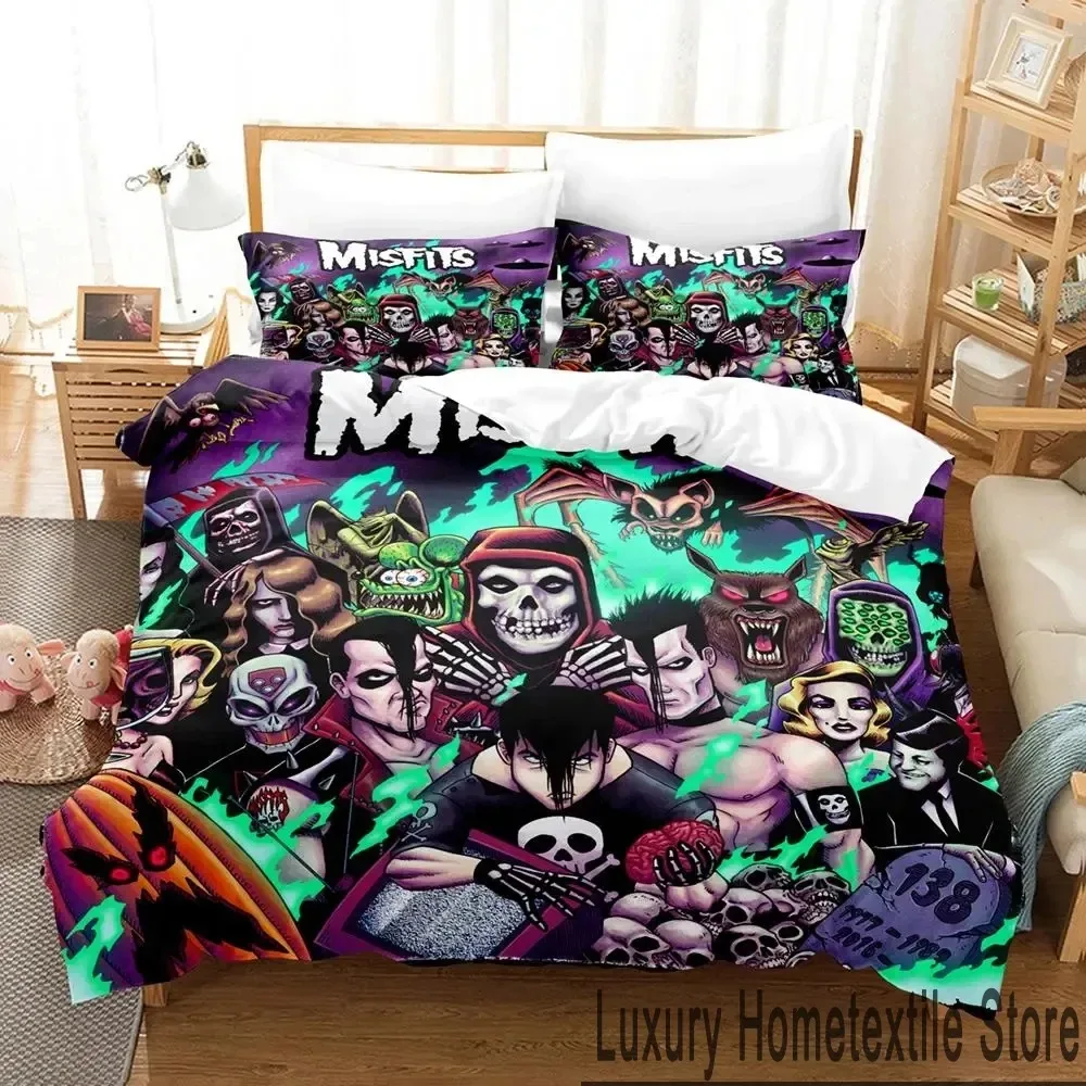 

3D Print The Misfits Glenn Danzig Bedding Set Double Twin King Duvet Cover Comforter Pillowcase Boys Girls Adults Bedroom