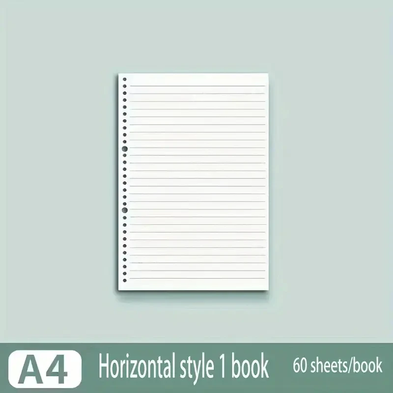 60 Blatt Schreibwaren-Nachfüll-Notizblock, lose Blätter, Papier, A4/B5/A5, Tagebuch, leer/Raster/gefüttert, Schulbedarf, Notizbücher, nützlich – Detail 14