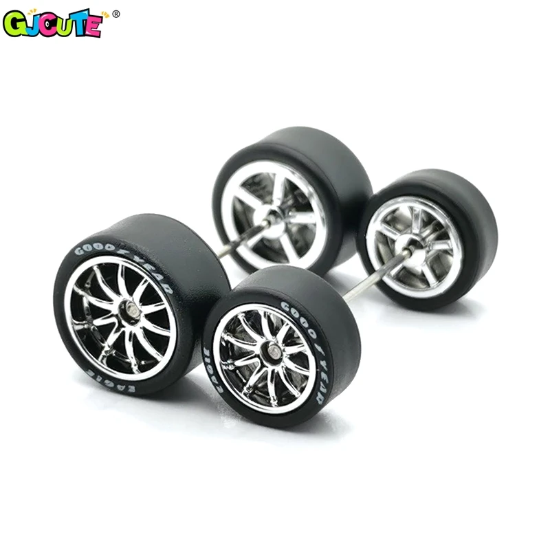 1Set 1/64 Alloy Car Staggered Front Small Rear Large Wheel 11.2mm+13mm BMS Serie Gild/Silvering/Golden/Silver For Hot Wheel