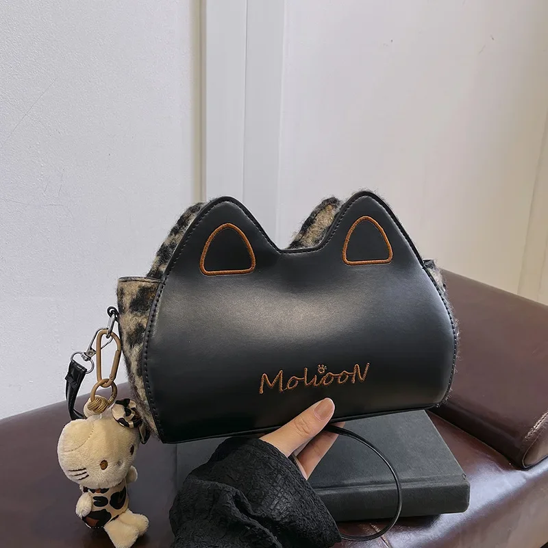 Cute girl kitten fashion cartoon animation shoulder bag casual women's bag