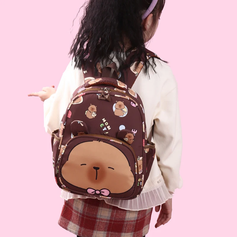 

New Capybara Student School Bag Cartoon Capybara Children Backpack Kindergarten Backpack Children'S Gifts