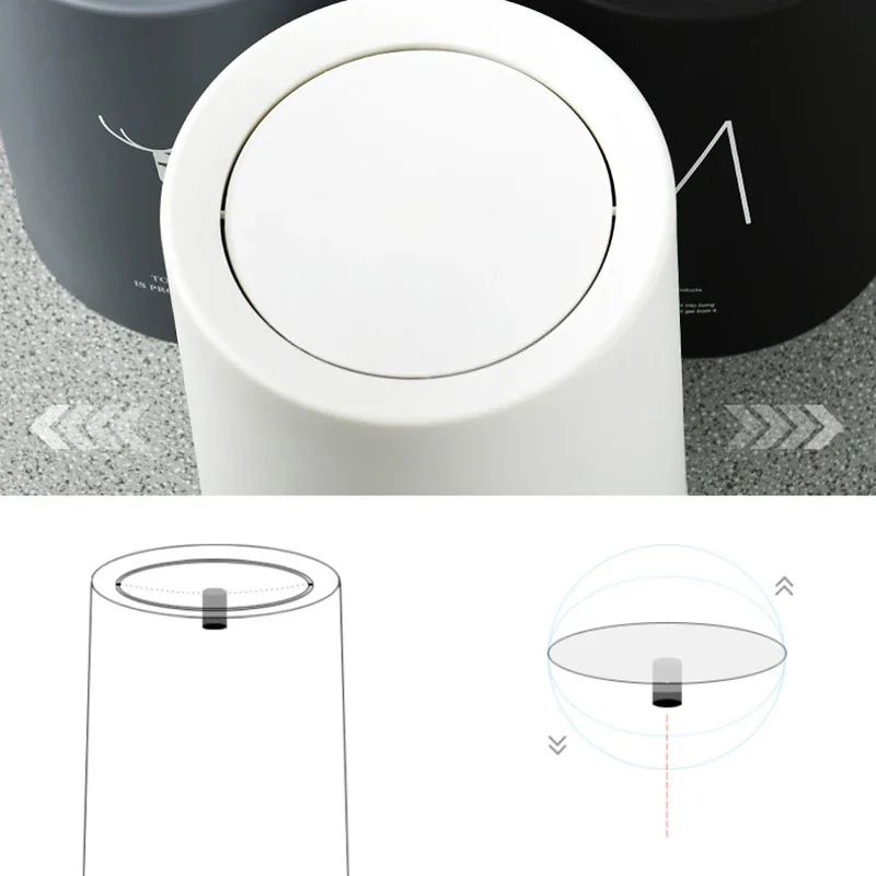 8L Nordic Simple Plastic Trash Can Office Bathroom Kitchen Trash Bin Living Room Bedroom Garbage Household Waste Bin With Lid