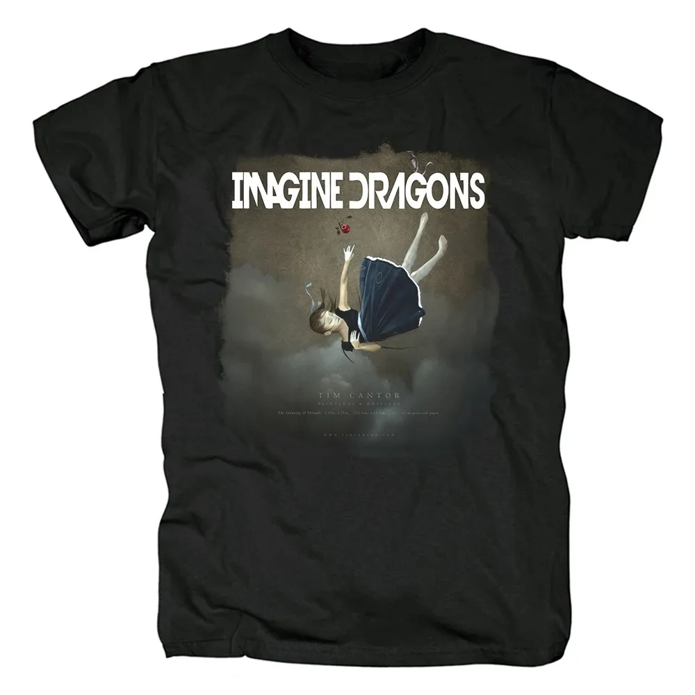 Vintage Imagine Dragons Printed T-shirt Rock Band Street Wear T Shirts Harajuku Fashion Men Short Sleeve T Shirt Woman Tee Tops