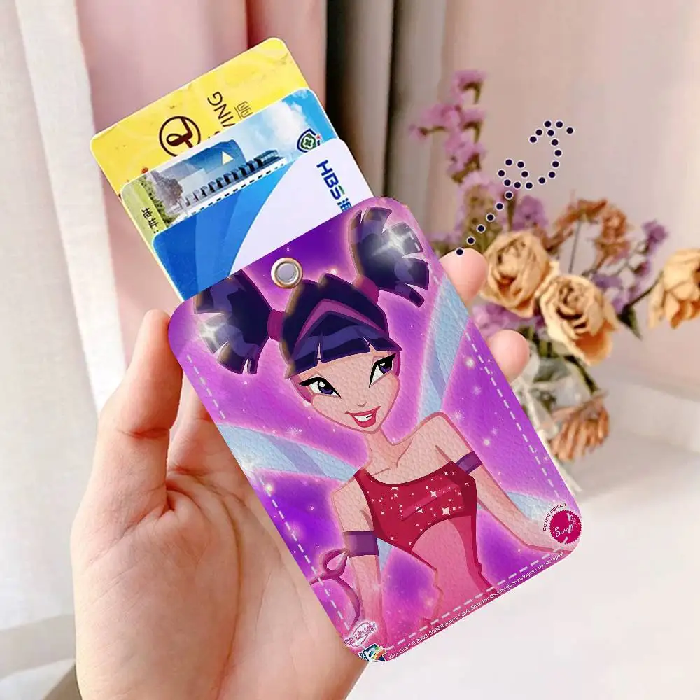 Cartoon W-Winx Niedlicher C-Club Schlüsselanhänger mit Ausweiskartenhalter, Buspass- und Essenskarten-Schutzhülle für Sicherheit – Detail 13
