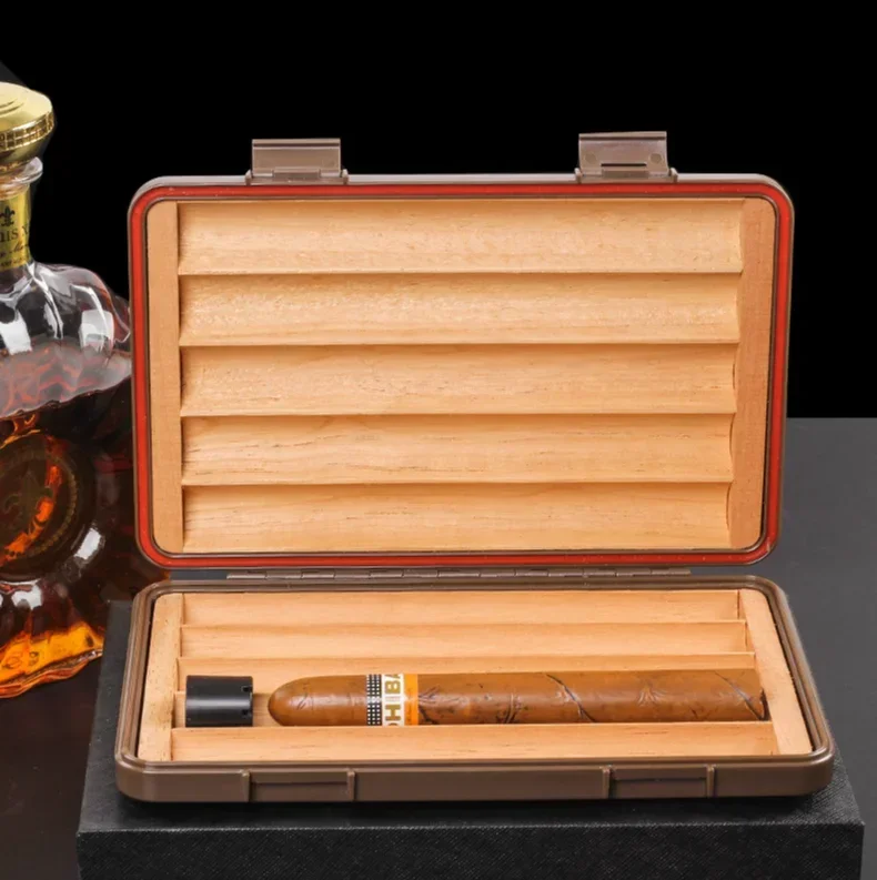 Waterproof cigar humidor ultra thin travel humidor Cigar carrying case Cedar wood cigar case