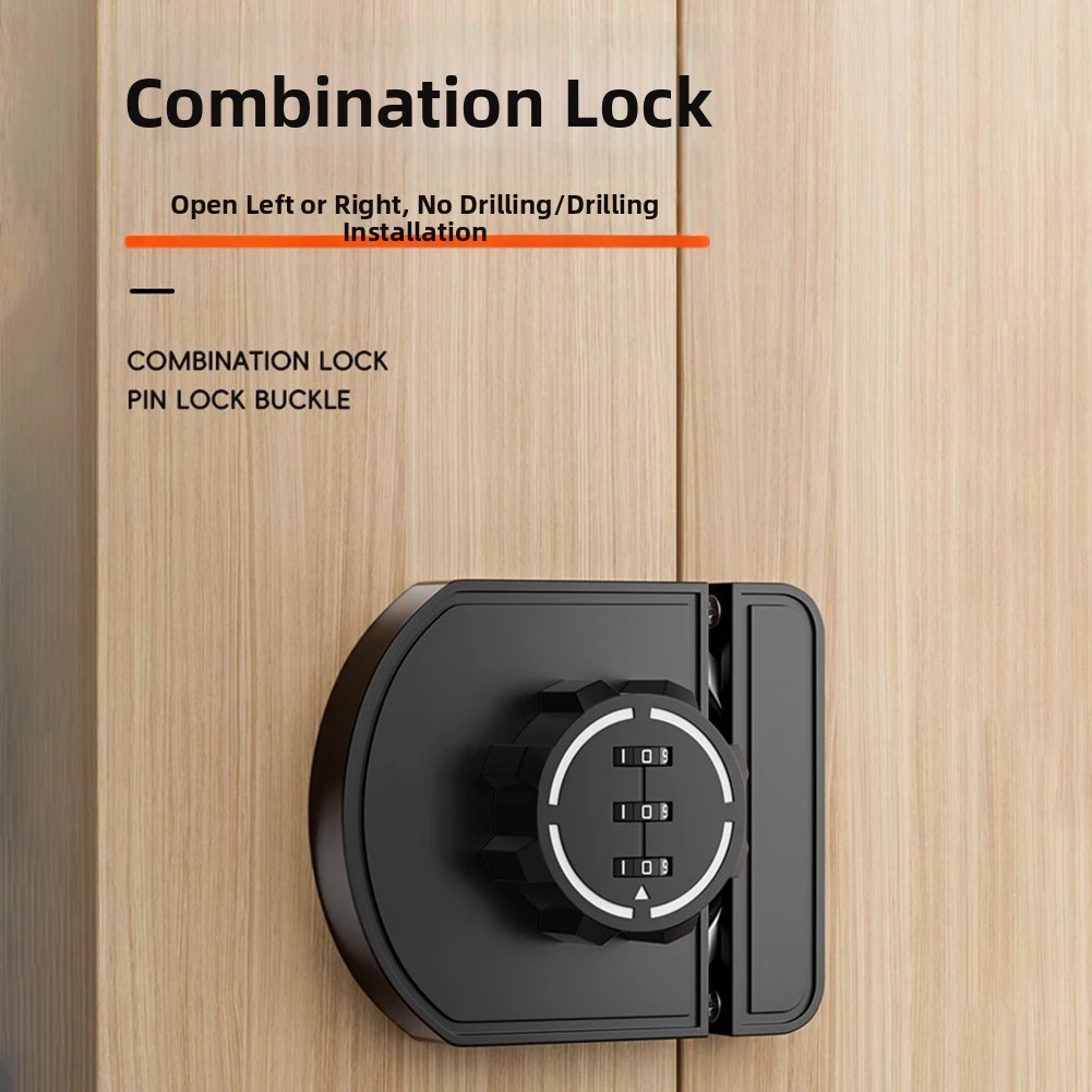 Cabinet Password Lock 3 Digit Drawer Lock Keyless Door Lock Latch Combination Lock Security Door Bolt Anti-theft Cabinet Lock