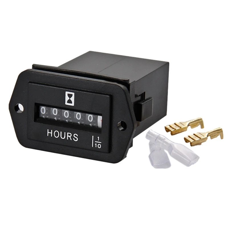 New DC 6-80V Mechanical Hour Meter Hour Meter for Engine Generator Boat Motocross Motor Truck Tractor