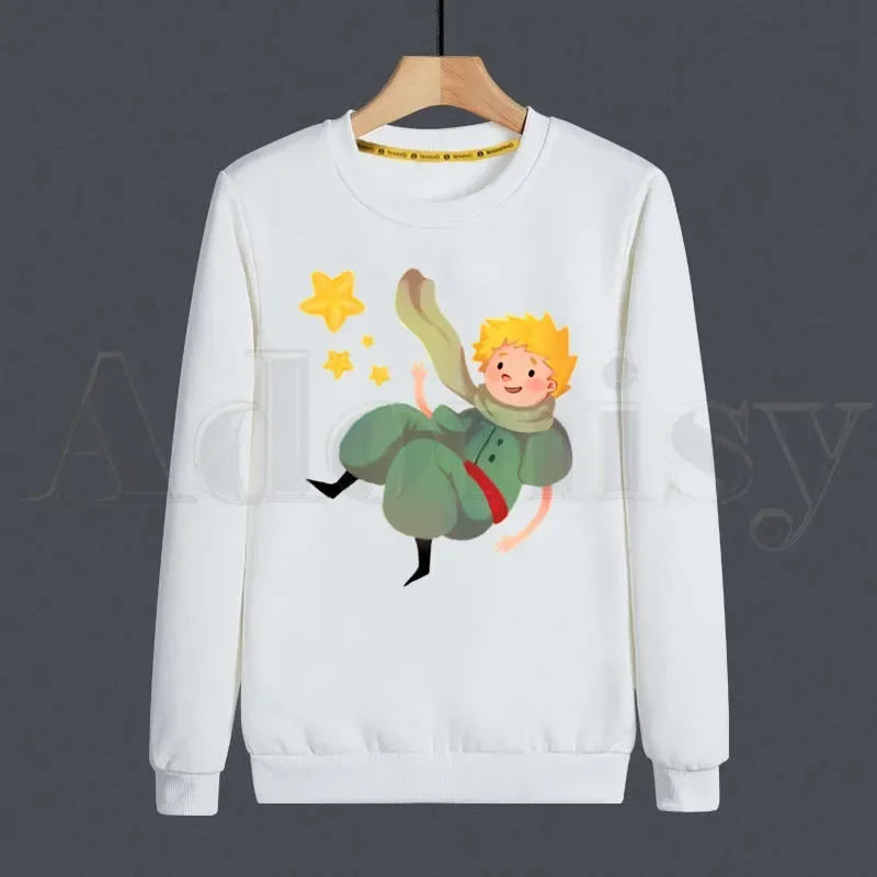 Little Prince Art Beautiful Retro Pretty Cute Hoodies Sweatshirt Print Trend Mens Clothes Hip-Hop Male Crewneck Hoodies Men