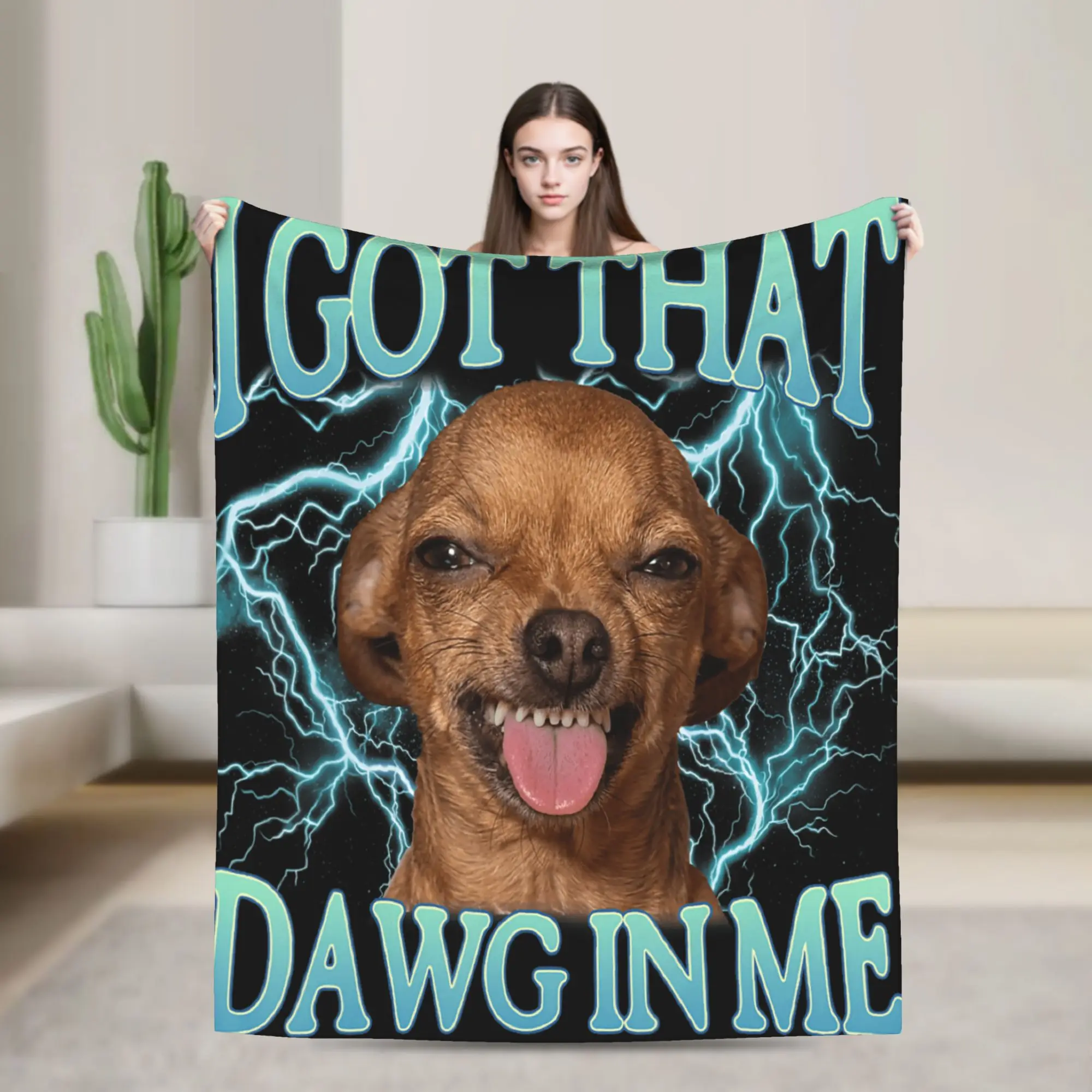I Got That Dawg in Me Warm Soft Blankets  Pattern Travel Car Throw Blanket Outdoor Flannel Bedspread Sofa Bed Cover