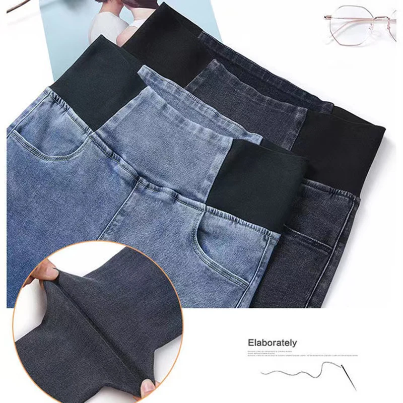 Jean Slim en Denim pour femmes, pantalon Vintage crayon, taille élastique, Slim, extensible, printemps, 38