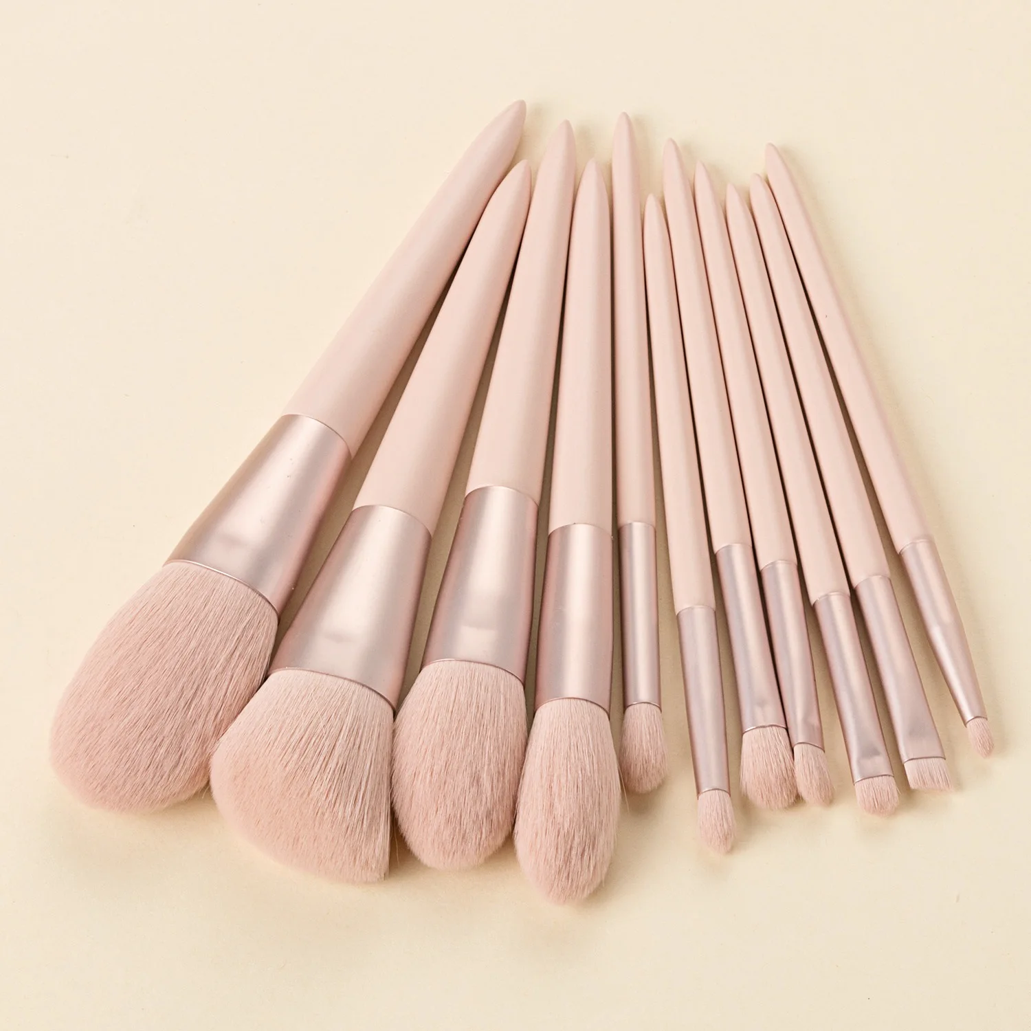 11 pcs Pink Makeup Brushes Set Vegan Eyebrow Eyelash Powder Synthetic Hair Foundation Brush Make Up Tools For Women