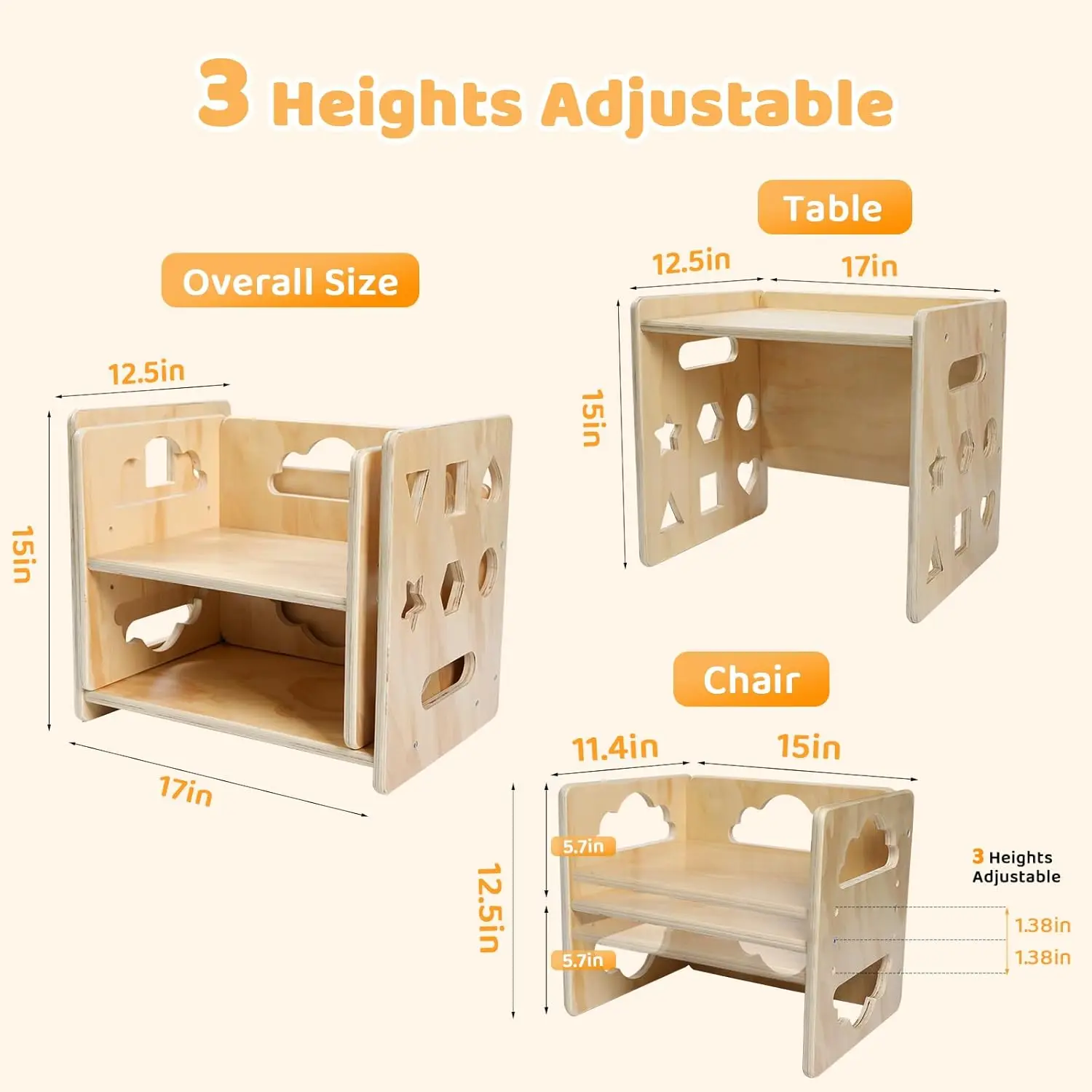 طقم طاولة وكرسي الفطام من مونتيسوري، طقم طاولة وكرسي خشبي للأطفال الصغار، طاولة وكراسي للأطفال بعمر 1-3 سنوات مع سبورة سوداء #4